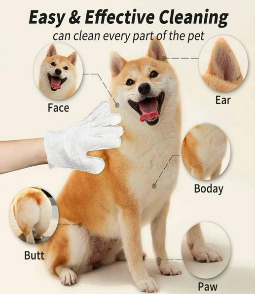 Pet Glove Wipe for Dogs & Cats - Image 3