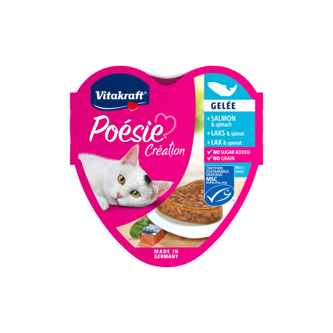 Vitakraft Poésie – Salmon & Spinach in Jelly (85g)