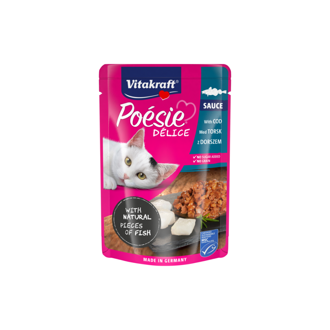 Vitakraft Poésie Délice – Cod in Sauce (85g Pouch)