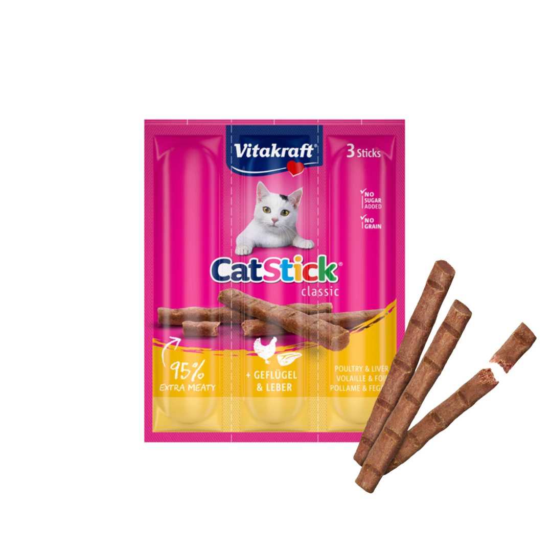 Vitakraft CatStick Classic – Poultry & Liver (3 x 6g Sticks)
