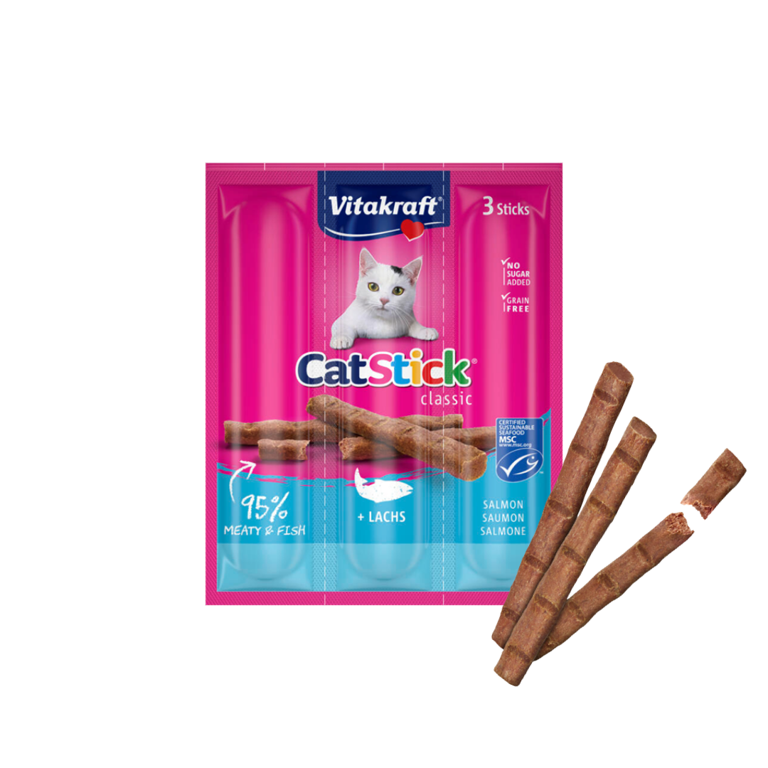 Vitakraft CatStick Classic – Salmon (3 x 6g Sticks)
